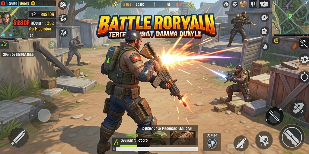 Tampilan seru pertarungan di 888IDR Battle Royale.
