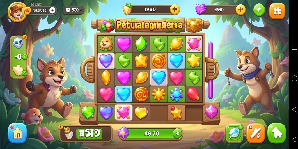 Tampilan gameplay seru dalam 8ZK yang penuh warna.