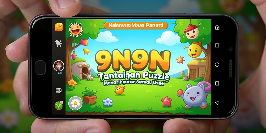 Gameplay <strong>9N9N</strong> dengan teka-teki yang menyenangkan dan menantang.