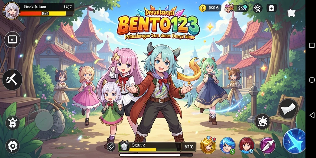 Screenshot gameplay BENTO123 menampilkan petualangan seru di dunia anime.