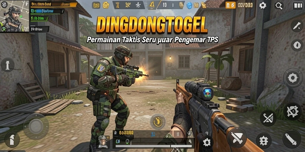 Screenshot DINGDONGTOGEL menunjukkan aksi gameplay TPS yang mendebarkan.