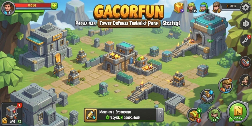 Tampilan gameplay seru dengan strategi Tower Defense yang menantang.