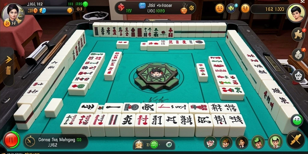 Tampilan gameplay <strong>JJ62</strong> dengan ubin Mahjong yang menarik.