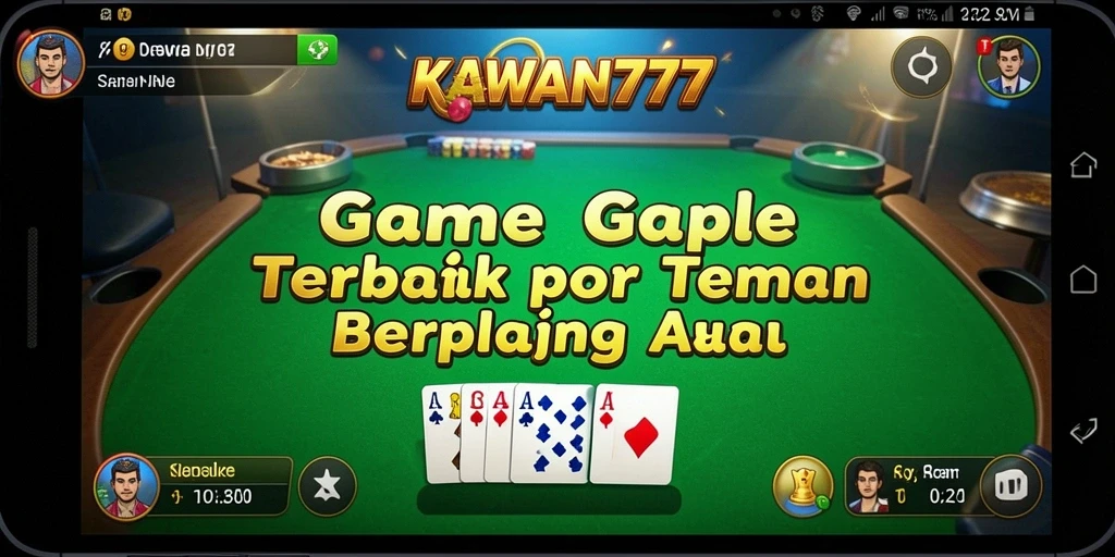 Tampilan gameplay Gaple yang seru di KAWAN777 dengan pemain aktif.