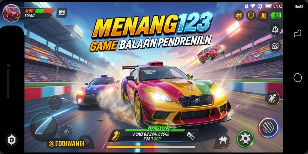 Gameplay MENANG123 yang mengasyikkan dengan mobil balap cepat.