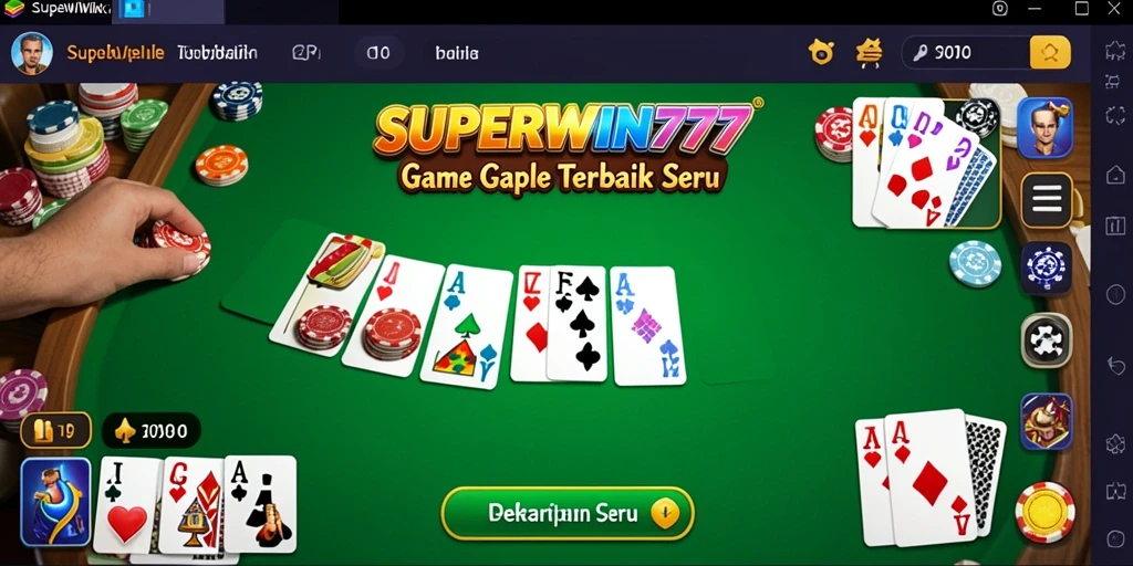 Tampilan gameplay menarik dari SUPERWIN777 dalam permainan Gaple.